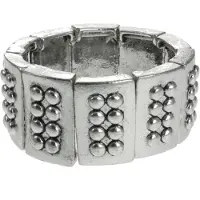Behave - Rekarmband dames - Zilverkleur bolpatroon - Retro stijl