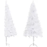 The Living Store Hoekkerstboom - PVC - 210 cm - Wit