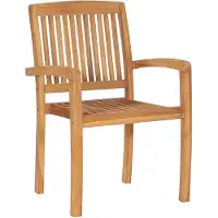 The Living Store De Living Store stapelbare tuinstoelen, 8 stuks, massief teakhout