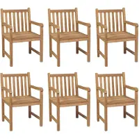 The Living Store Tuinstoelenset - Teakhout - 58 x 60 x 90 cm - Lichtblauw kussen - 6 stoelen