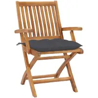 The Living Store Tuinstoelenset - Teakhout - Inklapbaar - 4 stoelen + kussens