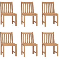 The Living Store : 6 tuinstoelen met kussens, gemaakt van massief teakhout