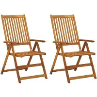 The Living Store Tuinstoelenset - Verstelbaar - Massief Acaciahout - incl - Kussens - Taupe - 57x69x111 cm