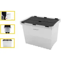 Merkloos Opbergbox met Deksel 15L - Kunststof - 39x26x26 cm - Transparant