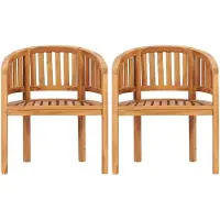 The Living Store Bananenstoelen, 2 stuks, massief teakhout
