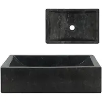 vidaXL Gootsteen 45x30x12 cm marmer hoogglans zwart