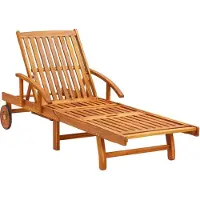 The Living Store Ligbed Set - Acaciahout - Verstelbaar - Inklapbaar - Tafel - 2x Kussen