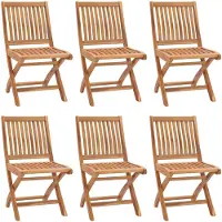 The Living Store : Opklapbare tuinstoelen met kussens, 6 stuks. Massief teakhout