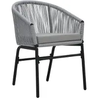 The Living Store Stoelen Buiten - Set van 2 - Antraciet - PE-rattan - Stalen Frame - Waterafstotende Kussens