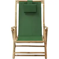 The Living Store : Verstelbare relaxstoel, groen, bamboe en stof