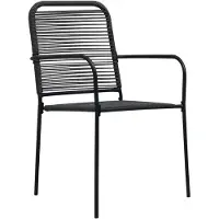 The Living Store : Tuinstoelen, 2 stuks. Katoenen touw en staal, zwart