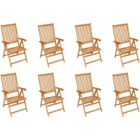 The Living Store De Living Store tuinstoelen met kussens, 8 stuks, gemaakt van massief teakhout