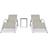 The Living Store Loungebeddenset - Tuinmeubelen - Afmeting- 167 x 60 x 66 cm - Ken- Weerbestendig