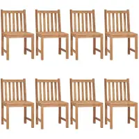 The Living Store Tuinstoelenset - Robuust - Teakhout - Waterbestendig - Beige kussen - 50x53x90 cm - 8 stoelen -