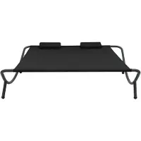 The Living Store Ligbed - Oxford Stof - 200x173x45 cm - Zwart