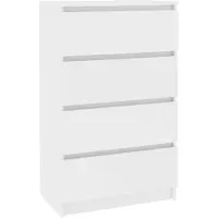 The Living Store Dressoir - Minimalistisch - Ladekast - 60 x 35 x 98.5 cm - Wit - Bewerkt Hout