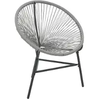 The Living Store De Living Store Garten-Mond-stoel, gemaakt van polyrotan, in de kleur grijs