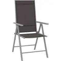 The Living Store : Tuinstoelen, opvouwbaar, 6 stuks, Textilene, zwart