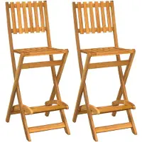 The Living Store Inklapbare Houten Tuinbarstoelen - Acaciahout - 45 x 58 x 118 cm - Met voetsteun - Set van 2