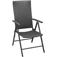 The Living Store Tuinstoelenset - PE rattan - 55 x 64 x 105 cm - 7 ligstanden - 2 stoelen