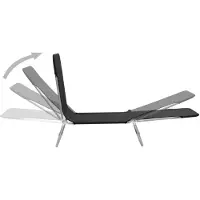 The Living Store Strandstoel Set - zwart - 56 x 182 x 24.5 cm - verstelbare rugleuning