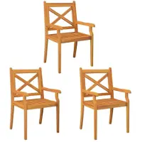 The Living Store Houten Eetkamerstoelen - Tuinmeubelen - 54 x 55 x 90 cm - Acaciahout