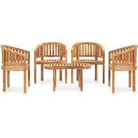 The Living Store Living Store 5-delige loungeset voor de tuin, gemaakt van massief teakhout
