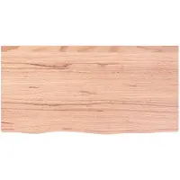 The Living Store Wandplank Massief Eikenhout - 80x40x2 cm - Draagvermogen 25.6 kg - Lichtbruin