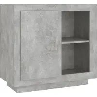 The Living Store Dressoir Betongrijs - 80 x 40 x 75 cm - Bewerkt hout