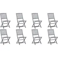 The Living Store De Living Store: Opklapbare tuin stoelen, 8 stuks, met kussens, gemaakt van massief acaciahout