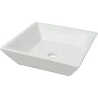 The Living Store Wastafel Artiste - Vierkant 41.5 x 41.5 x 12 cm - Hoogglans - Keramiek