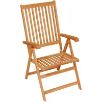 The Living Store Teakhouten Stoelenset - Inklapbaar - Verstelbaar - 57 x 71.5 x 109 cm - Rood kussen