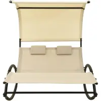The Living Store De Living Store dubbele ligbed met zonnedak, kleur crème