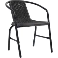 The Living Store tuinstoelen set Rattan-look - 62 x 55 x 74 cm - zwart - 110 kg draagvermogen - 2 x stoel