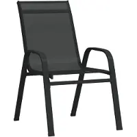 The Living Store Balkonstoelen - Zwart - 55 x 65 x 89 cm - Waterbestendig - Gepoedercoat Staal - Textileen