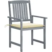 The Living Store De Living Store tuinstoelen met kussens, 8 stuks. Massief acaciahout, grijs