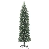 The Living Store Kunstkerstboom met standaard, slank model, 210 cm, PVC