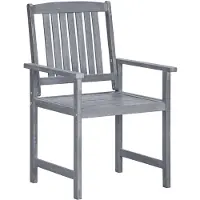 The Living Store Buitenstoelenset - Massief Acaciahout - 61 x 57 x 92 cm - Grijs