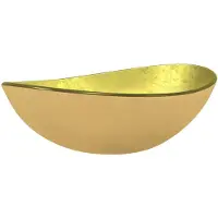 The Living Store Wastafel Gehard Glas - Goud - 54.5x35x15.5 cm - Bovenliggend Design