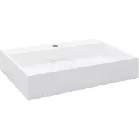 The Living Store Wastafel Mineraal Gegoten - 60 x 38 x 11 cm - Wit