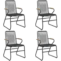 The Living Store Tuinstoelen - PVC-rattan - Stalen frame - Comfortabele zitervaring - 58 x 59 x 85.5 cm