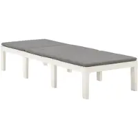The Living Store Living Store ligbed met kussen, kunststof, wit