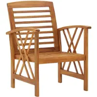 The Living Store Tuinstoel - Massief acaciahout - 59 x 67 x 83 cm - Met gelatontwerp