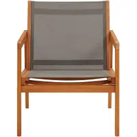The Living Store Loungestoel - Houten - Grijs - 60 x 83.5 x 77.5 cm - Armleuningen
