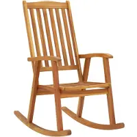 The Living Store Schommelstoel Vintage Acaciahout - 57 x 100 x 117 cm - Waterdicht Kussen