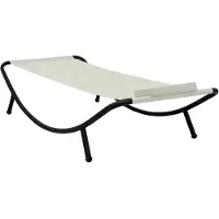The Living Store Loungebed - Nvt - Tuinmeubelen - 200 x 90 x 40 cm - Crèmewit