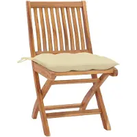 The Living Store Terrasstoelen - Houten Tuinstoel - Set van 2 - Crèmewit Kussen