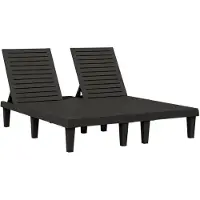 The Living Store De Living Store dubbele ligbed "Sonnenliege" zwart, 155x138x83 cm, gemaakt van polypropyleen