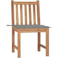 The Living Store Teak Tuinstoelenset - Hardhout - 50 x 53 x 90 cm - Incl - Grijs Kussen