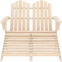 The Living Store De Living Store 2-persoons Adirondack tuinbank met voetsteun, gemaakt van grenenhout